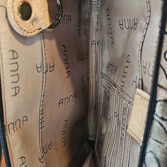 Anna By Anuschka Hand Painted Floral Shoulder Crossbody Leather Bag - Picture 12 of 16